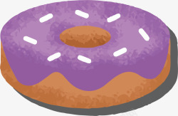 紫色面包圈食物矢量图素材