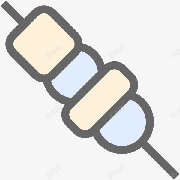 一根串串png免抠素材_新图网 https://ixintu.com 一个 串串 卡通 手绘 橘色 烤串 简图 蓝色