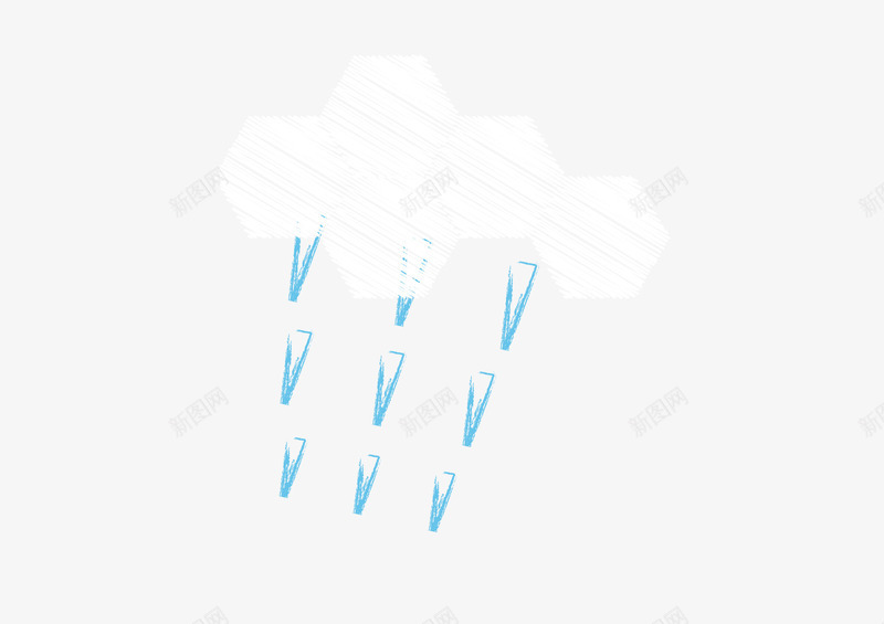 小雨粉笔天气图标png_新图网 https://ixintu.com 图标 天气 粉笔 雨