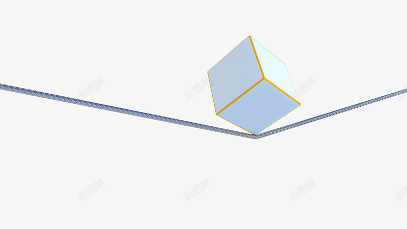 绳索上的白色正方体png免抠素材_新图网 https://ixintu.com 几何 几何线条 承重 正方体 正方体线条 正方形 白色 线条 绳索