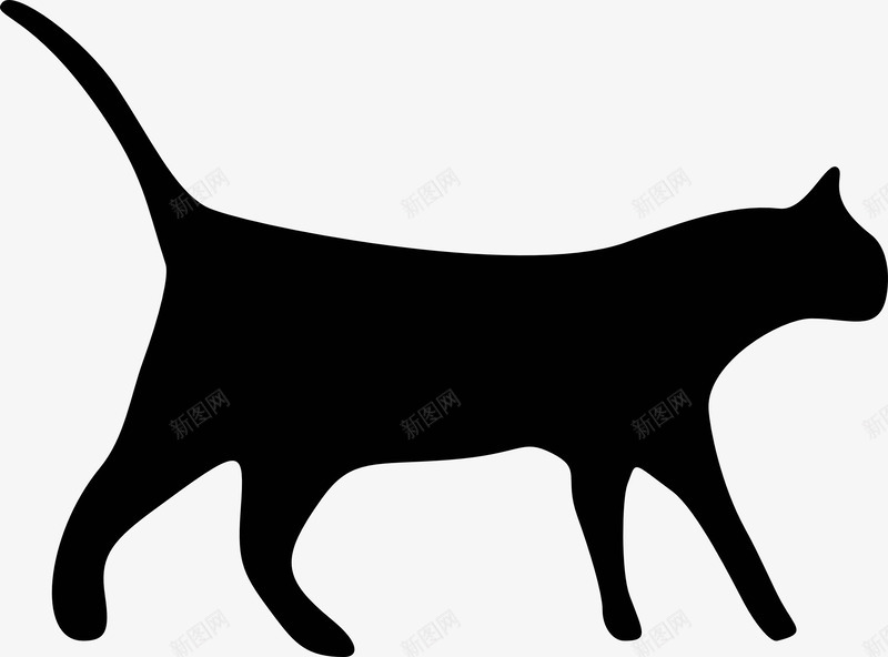 猫咪png免抠素材_新图网 https://ixintu.com 伸懒腰黑猫 剪影 动物 猫咪 黑猫 黑猫简笔画