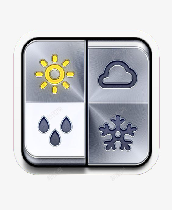 天气图标按钮png_新图网 https://ixintu.com 多云 晴天 符号 雨滴
