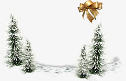 创意在雪地里的圣诞树素材