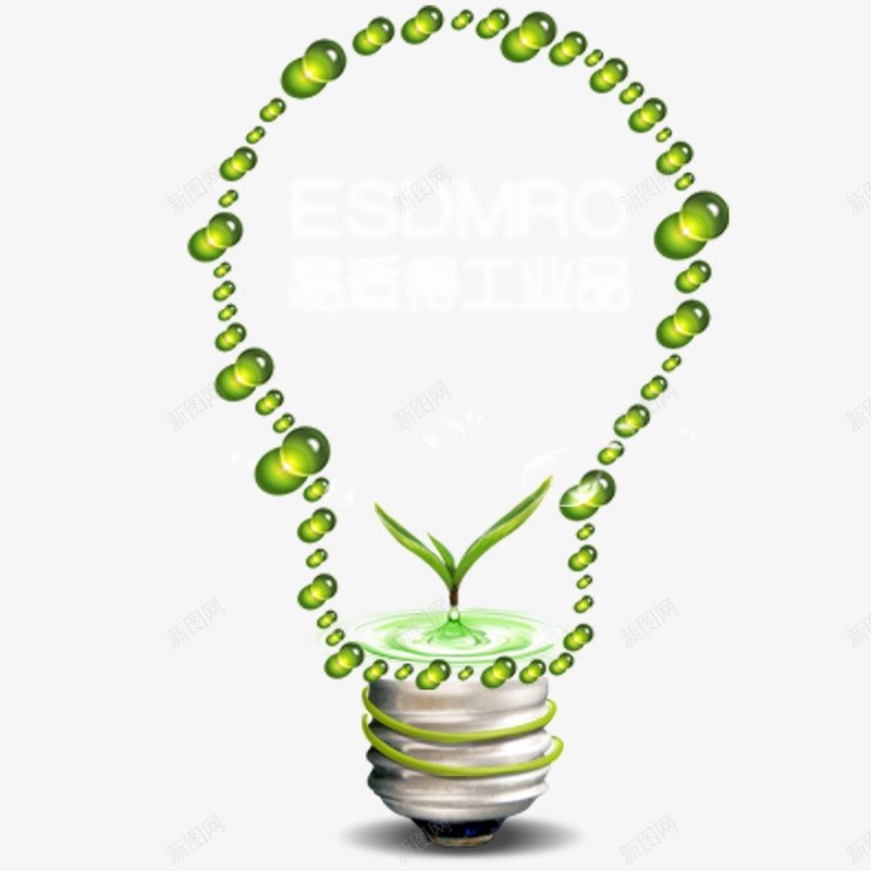 节能环保图png免抠素材_新图网 https://ixintu.com 绿色嫩芽 绿色灯泡 网页设计 节能环保 装饰元素