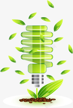 绿色创意节能灯泡素材