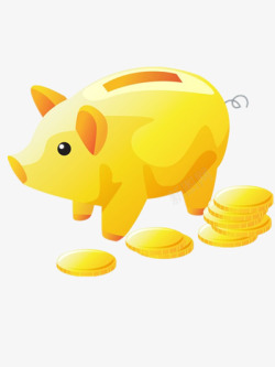 黄色小猪储钱罐素材