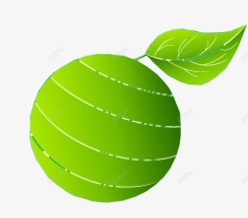 绿色树叶地球球形png免抠素材_新图网 https://ixintu.com 地球 树叶 球形 绿色地球 绿色树叶