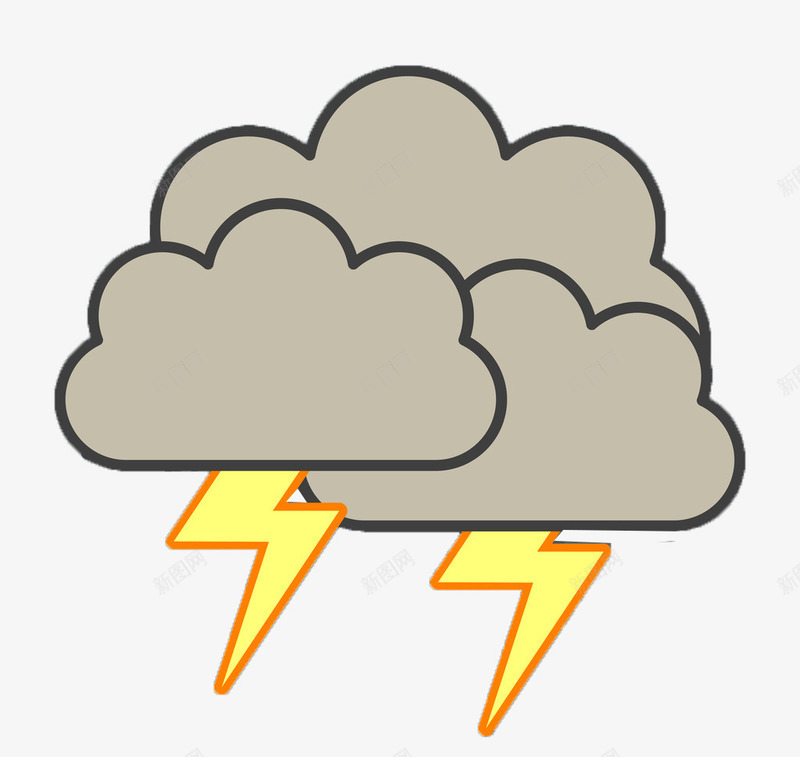 简单版的天气预报图标png_新图网 https://ixintu.com 云朵 卡通 卡通素材 天气图标 天气预报