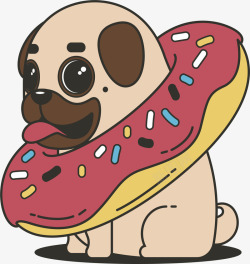 甜甜圈狗可爱的甜甜圈狗矢量图高清图片