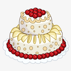 手绘甜品生日水果蛋糕素材