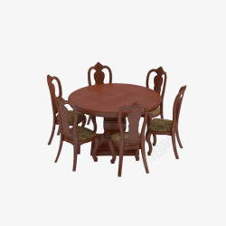立面家具古铜色餐桌素材