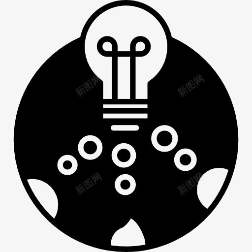 灯泡一圈小圈子图标png_新图网 https://ixintu.com 几包 圆 圈 工具 工具和器具 灯泡 照明