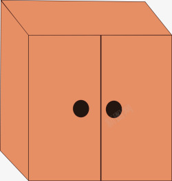 橘色的方形的卡通柜子素材