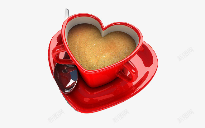 心形杯子和咖啡png免抠素材_新图网 https://ixintu.com 咖啡 心形杯子 甜品 红被子