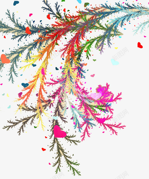 彩色图案png免抠素材_新图网 https://ixintu.com 卡通树 圣诞树 心型树枝 心形 情人节 树 浪漫爱情 爱心 爱心树