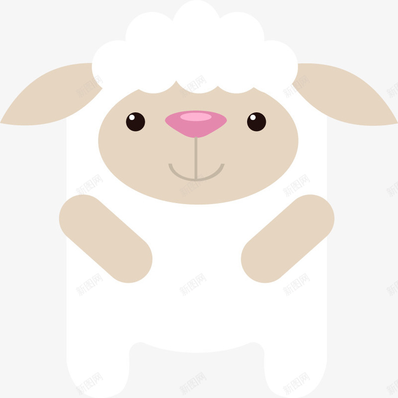 绵羊羊白羊png免抠素材_新图网 https://ixintu.com 方形动物设计矢量绵羊动物矢量图可爱