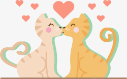 情人节亲吻的猫咪素材