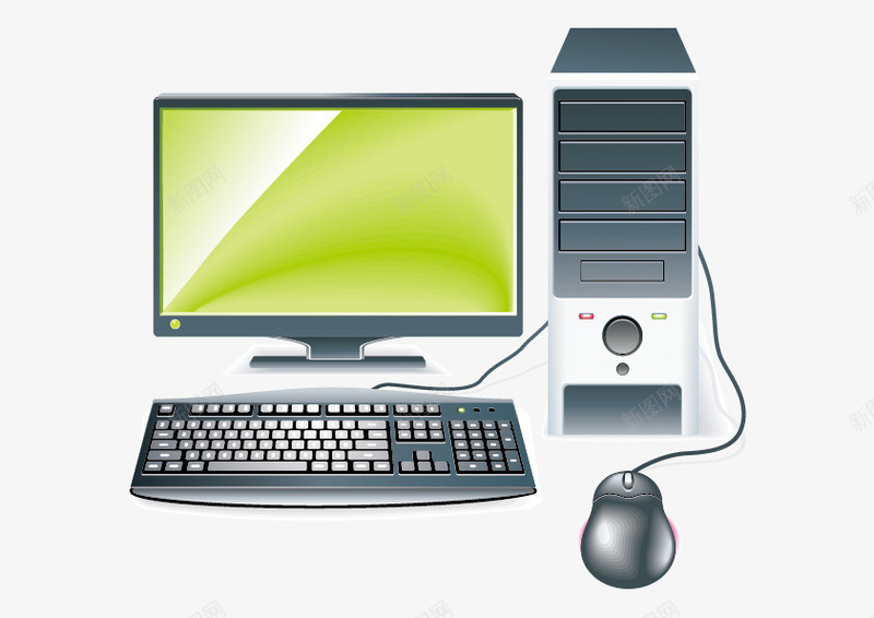 台式电脑png免抠素材_新图网 https://ixintu.com 台式电脑 显示屏 键盘 鼠标