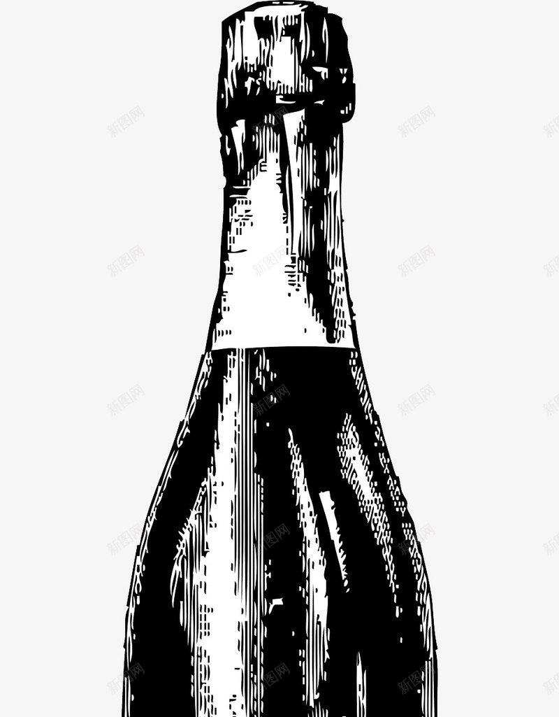 玻璃香槟酒瓶png免抠素材_新图网 https://ixintu.com 瓶 酒 酒精 饮料 香槟