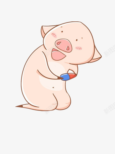 歪着头的小猪png免抠素材_新图网 https://ixintu.com 免抠 动物 卡通