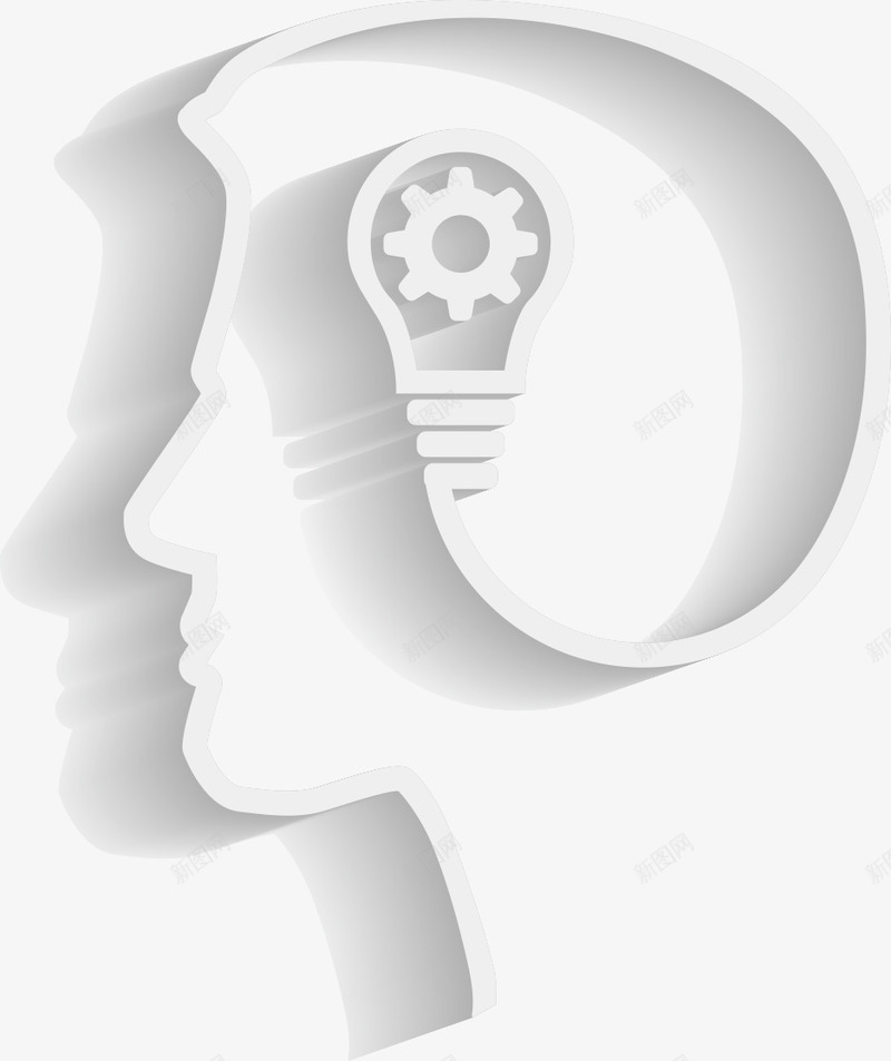 创意白色ideapng免抠素材_新图网 https://ixintu.com idea 创意大脑 大脑 灯泡 白色大脑 白色灯泡