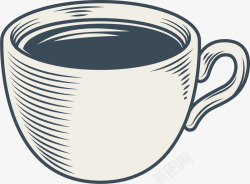 水彩灰色杯子矢量图素材