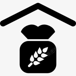 一袋谷物收获袋麦片图标高清图片