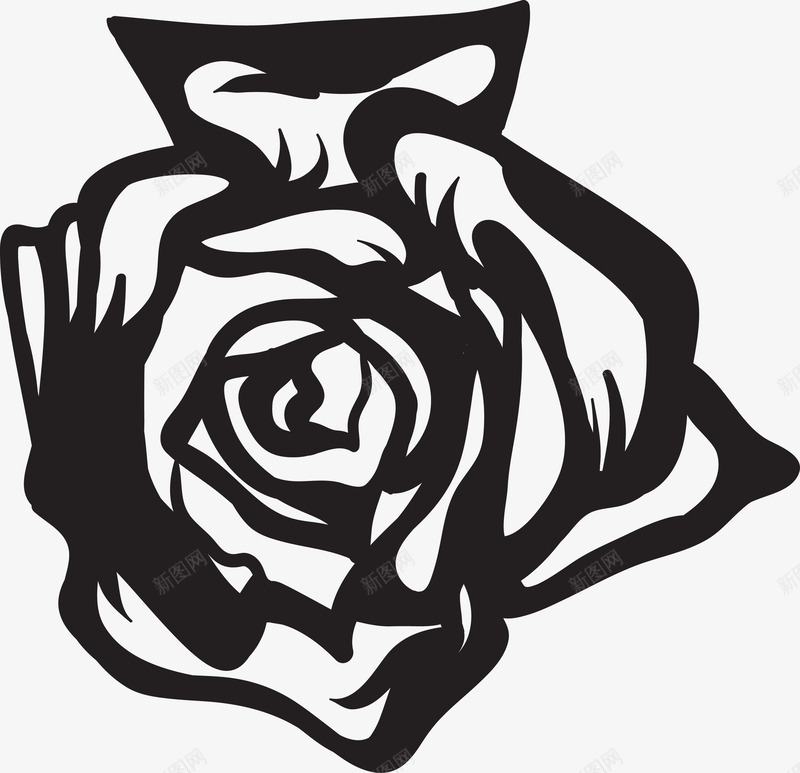 卡通手绘玫瑰图标png_新图网 https://ixintu.com 卡通玫瑰花 叶子 手绘玫瑰 植物 玫瑰线描图 玫瑰花 玫瑰花矢量图 线描玫瑰 鲜花