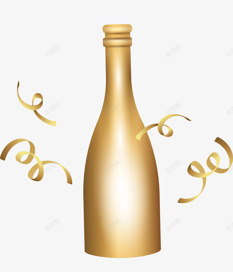 金色酒瓶矢量图ai免抠素材_新图网 https://ixintu.com 瓶子 酒瓶 金色 金色瓶子 矢量图