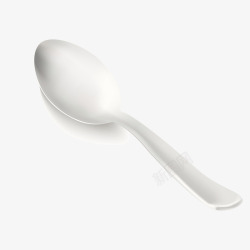 白色搪瓷汤勺素材