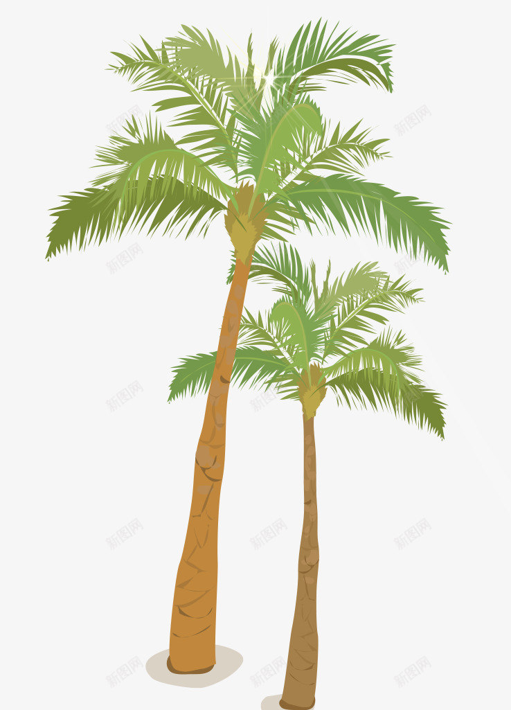 卡通手绘翠绿椰树矢量图ai免抠素材_新图网 https://ixintu.com 卡通的植物 手绘的椰树 翠绿的椰树 高大的椰树 矢量图