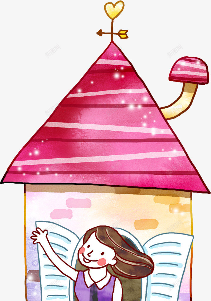 创意手绘水彩红色的屋子造型png免抠素材_新图网 https://ixintu.com 创意 屋子 水彩 红色 造型