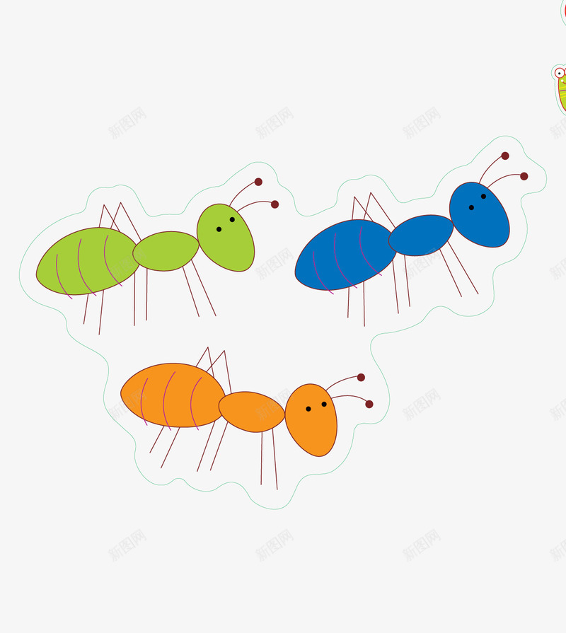 彩色卡通昆虫蚂蚁矢量图eps免抠素材_新图网 https://ixintu.com 卡通 彩色 昆虫 蚂蚁 矢量图