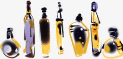 彩绘酒瓶彩绘风格酒瓶元素高清图片