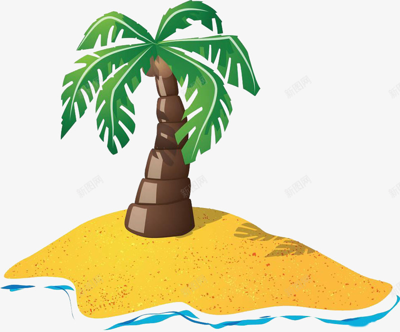 南方荒岛png免抠素材_新图网 https://ixintu.com 卡通小岛 大海中的一个小岛 孤岛 小岛 荒岛 长椰子树的荒岛
