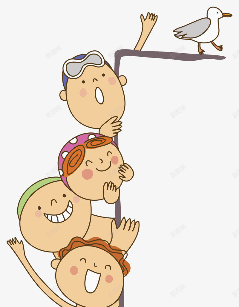 游泳伙伴png免抠素材_新图网 https://ixintu.com 伙伴 可爱 微笑 手绘 挥手 游泳 游泳帽 游泳眼镜 边框