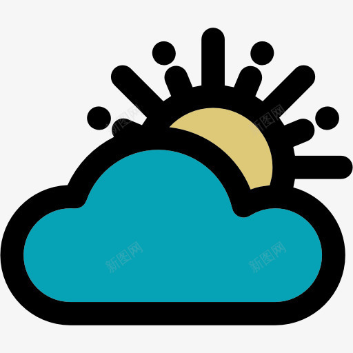 多云的图标png_新图网 https://ixintu.com 云 坏天气 多云 天气 太阳 气象