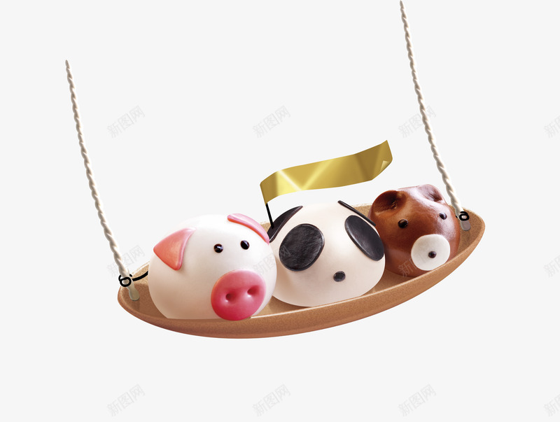 小猪猪psd免抠素材_新图网 https://ixintu.com 卡通 可爱 小猪猪 装饰 食品