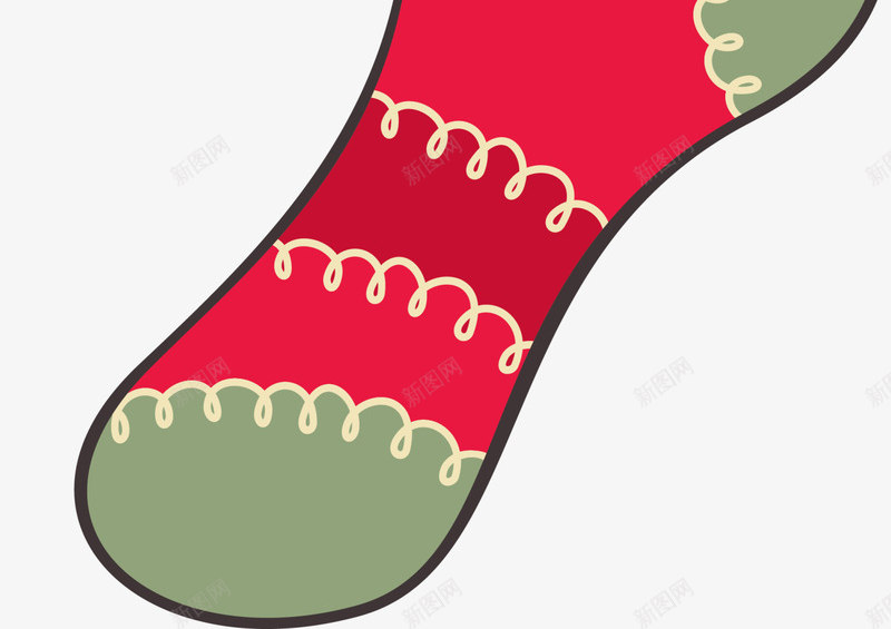 圣诞节红色圣诞袜png免抠素材_新图网 https://ixintu.com 喜庆 圣诞节袜子 童趣 红色圣诞袜 红色绳子 红色袜子