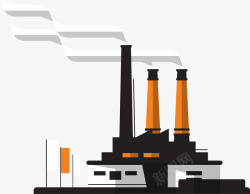 绿色城市标志工厂碳排放图标高清图片