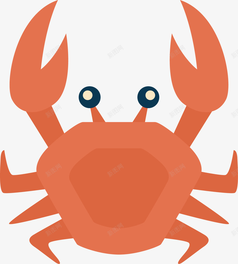 橘色的螃蟹矢量图ai免抠素材_新图网 https://ixintu.com 动物 卡通手绘 宠物 橘色 水彩 螃蟹 矢量图