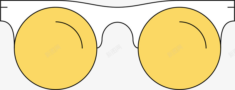 手绘卡通眼镜png免抠素材_新图网 https://ixintu.com 卡通 太阳镜 手绘 手绘卡通眼镜 眼镜 黄色
