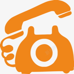 橘色图标电话线路图标高清图片