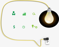 发光电线商务灯泡装饰图案高清图片