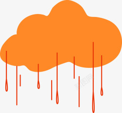 卡通下雨的云朵矢量图素材