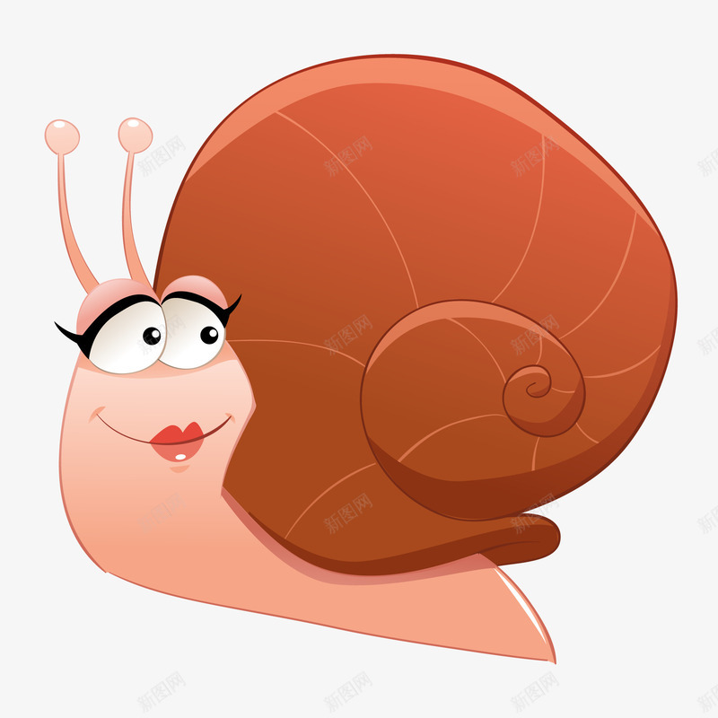 卡通可爱的蜗牛矢量图ai免抠素材_新图网 https://ixintu.com 卡通 大眼睛 昆虫 童话故事 蜗牛 矢量图