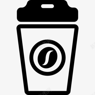 汽水或咖啡覆盖玻璃图标图标