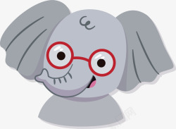灰色小象戴眼镜的灰色大象高清图片