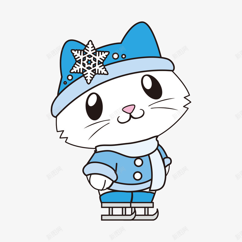 卡通猫咪psd免抠素材_新图网 https://ixintu.com 动物 卡通 猫咪 蓝色