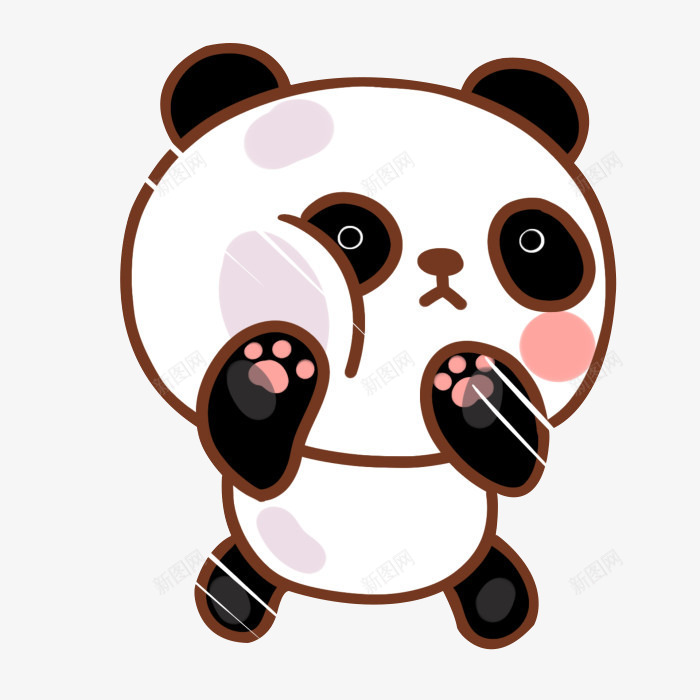 一只卡通熊猫png免抠素材_新图网 https://ixintu.com 一只 卡通 可爱 熊猫 白色的 眼镜 简图 黑色的